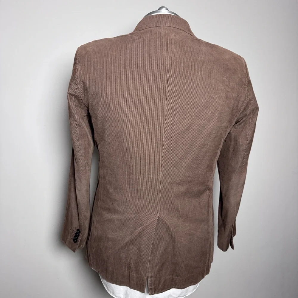 Banana Republic Blazer‎ Mens 44R Brown Corduroy 3-Button Sport Coat Modern Solid